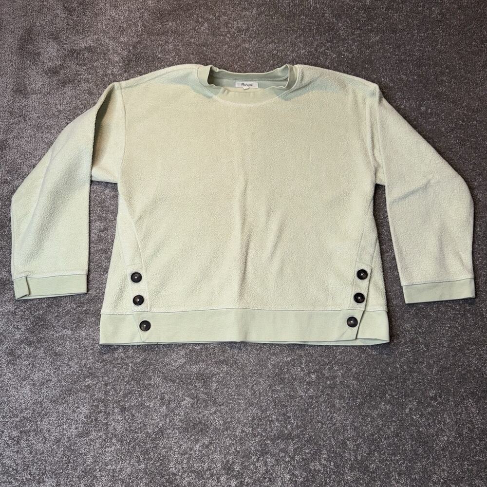 Madewell (Re)sourced Side Button Relaxed Sweatshirt SM‎ Faded Seagrass Womens